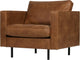 Woood Rodeo klassischer Sessel – recyceltes Leder – Cognac – 83 x 98 x 88
