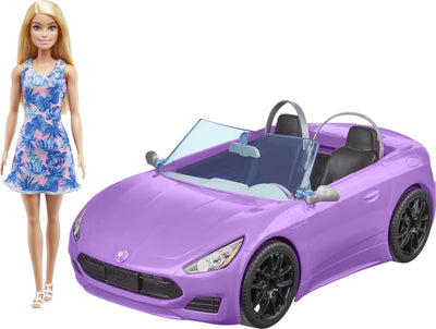 Barbie-Puppe mit lila Cabrio – Modepuppe