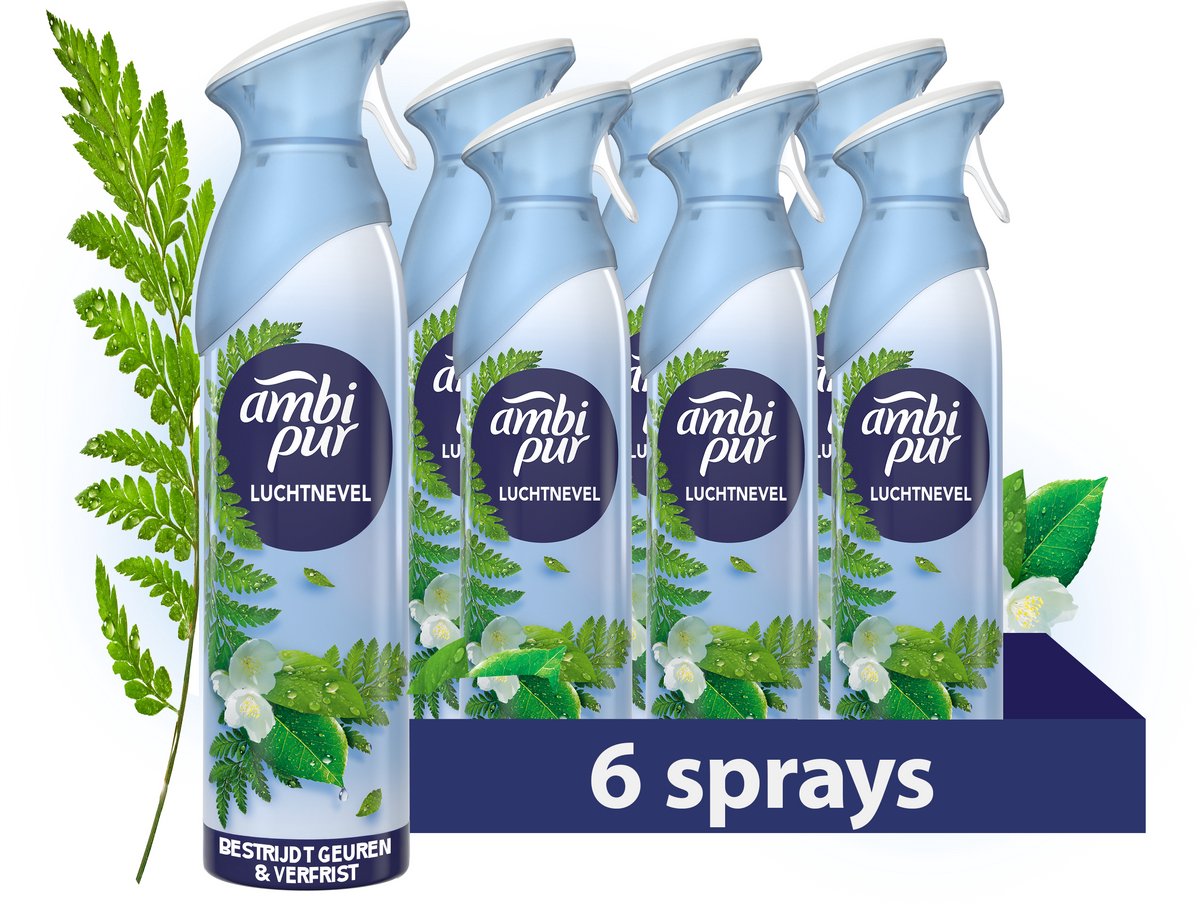 Febreze Ambi Pur Air Effects Lufterfrischerspray – Morgentau – 6 x 185 ml