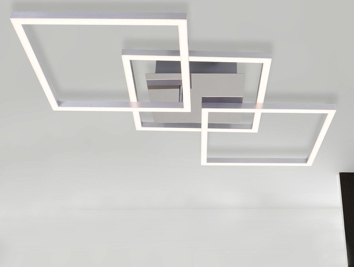 Briloner leuchten briloner - LED-Deckenleuchte - dimmbar - drehbar - 3.000k warmweißes Licht - Wohnzimmerlampe - silberfarben