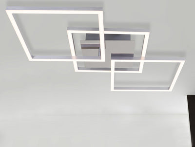 Briloner leuchten briloner - LED-Deckenleuchte - dimmbar - drehbar - 3.000k warmweißes Licht - Wohnzimmerlampe - silberfarben