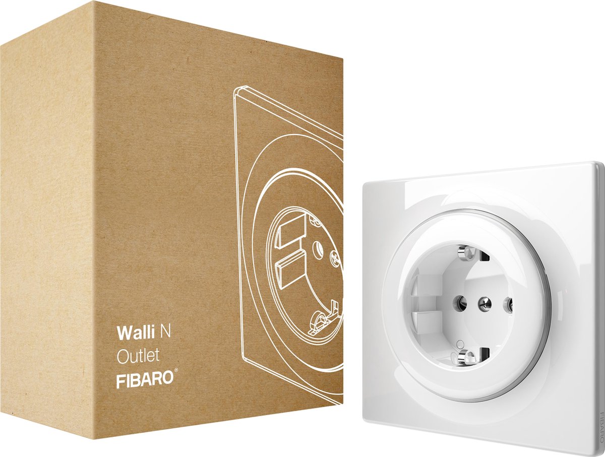 Fibaro Wandsteckdose Typ F – weiß – klassisches Grundelement