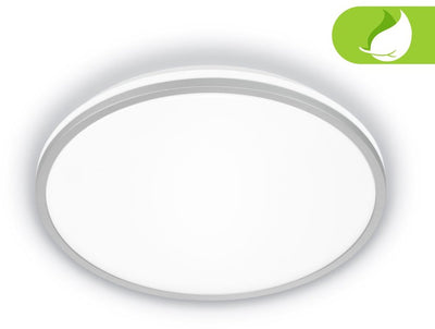Briloner Pulap A – LED-Deckenleuchte – Deckenleuchte mit EEK A-Lichtquelle* – indirektes Licht – neutralweißes Licht – ø 33 cm – Chrom