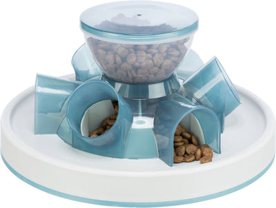 Trixie Katzenspielzeug Tunnel Feeder Strategiespiel – Blau