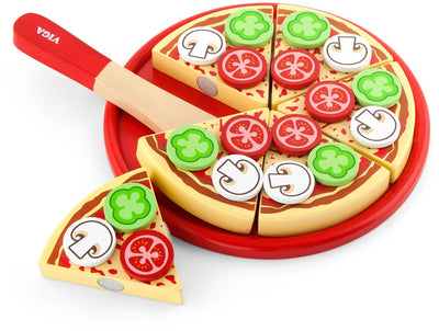 Viga Spielpizza aus Holz, Größe 23x3,5 cm, 1 Stück