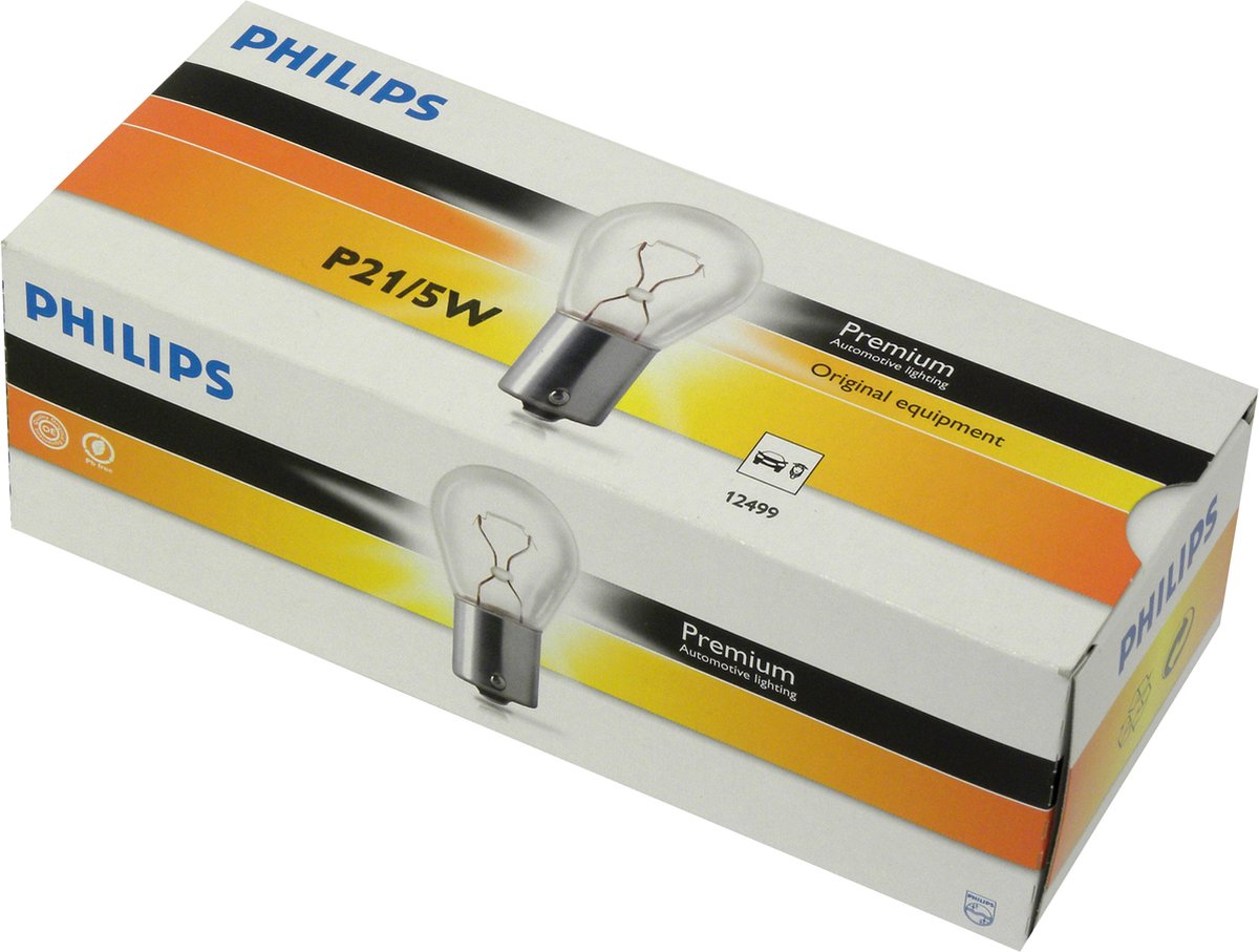 Philips Ersatzbirnen Auto P21 5W transparent 10 Stück