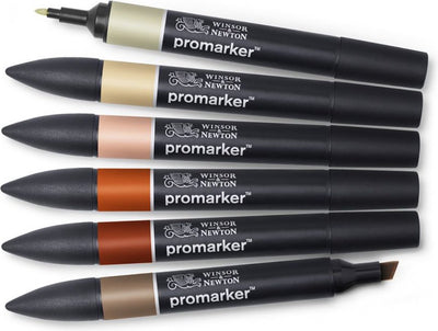 Winsor Newton Promarker – Stiftset – Erdtöne – 6 Stück