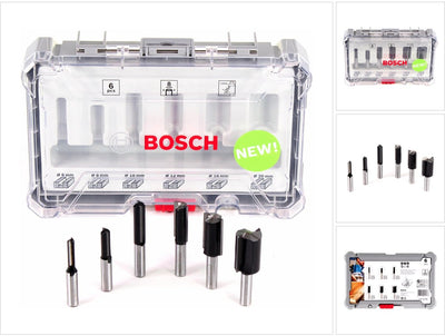 Bosch Zubehör 6-teiliger gerader Fräsersatz - Schaftdurchmesser 8 mm - 2607017466