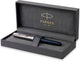 Parker 51 Füllfederhalter | mitternachtsblaues Harz | Chromdetail | feine Spitze mit schwarzer Tinte | Geschenkverpackung