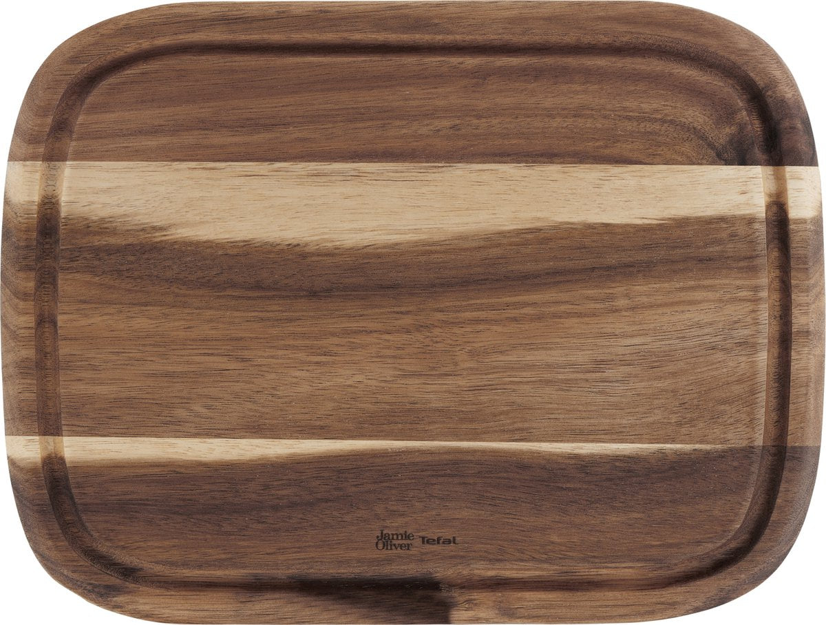 Jamie Oliver von Tefal Holzschneidebrett – 28 x 21,5 x 2 cm – klein – langlebig – antibakteriell