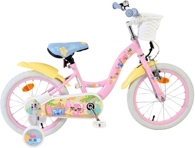 Disney Stitch Children's Bicycle - Mädchen - 16 Zoll - Creme Korallenblau