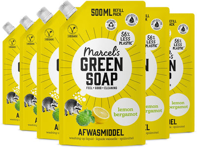 Marcel's Green Soap Spülmittel Nachfüller – Zitronen-Bergamotte – 6 x 500 ml