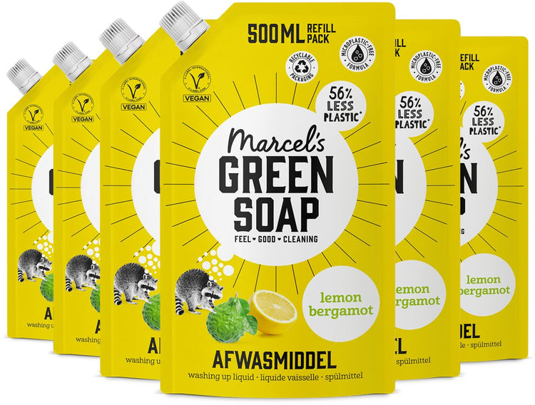 Marcel's Green Soap Spülmittel Nachfüller – Zitronen-Bergamotte – 6 x 500 ml