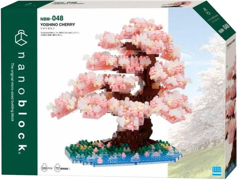 Bandai – Nanoblock – Deluxe-Kirschblüte – Steinfigur – 990-Stein-Kirschbaum-Bauset – Pixelfiguren-Bausatz – Mini-Steinbaubaum – NBC048