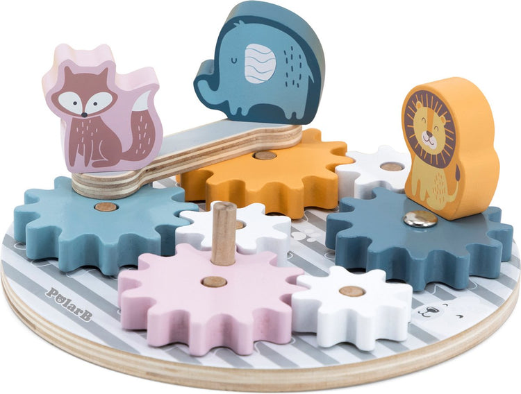 Polarb – Zahnradspiel aus Holz – Holzspielzeug ab 18+ Monaten