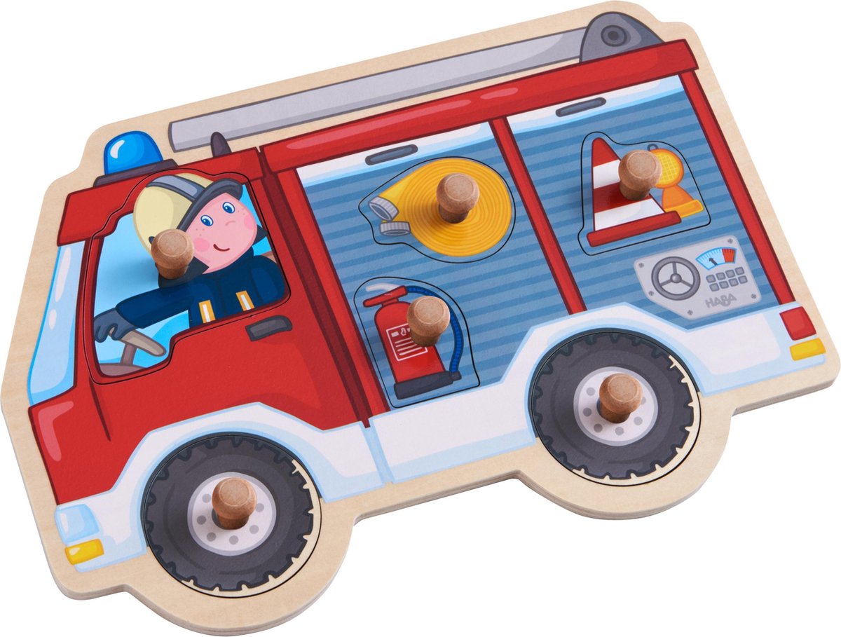Haba Formpuzzle Feuerwehrauto Junior Holz 6 Teile