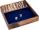 Longfield Shut the Box 2 Spieler blau – Würfelspiel aus Holz – klassisches Brettspiel – Familienspiel mit Filz – 2 Würfel – Engelsherz