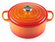 Le Creuset Signature-Kasserolle orangerot – ø 26 cm 5,3 Liter – großer runder Gusseisentopf – für Familienessen, Schmoren oder langsames Kochen – ikonisches orangefarbenes Design – langlebig, hitzebeständig und für Ofen und Induktion geeignet