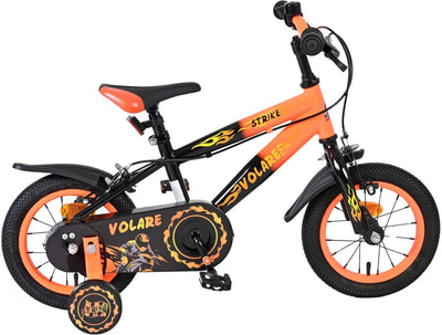 Volare Strike Kinderfahrrad – Jungen – 12 Zoll – Schwarz Orange – zwei Handbremsen