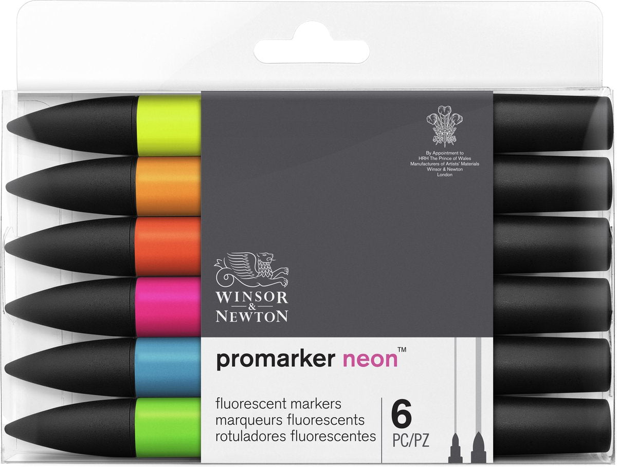 Winsor Newton Promarker™ Neon-Fluoreszenzmarker, 6er-Set