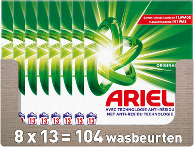 Ariel schnelllösliches Waschpulver Original – 8 x 13 Wäschen – 8 x 715 Gramm
