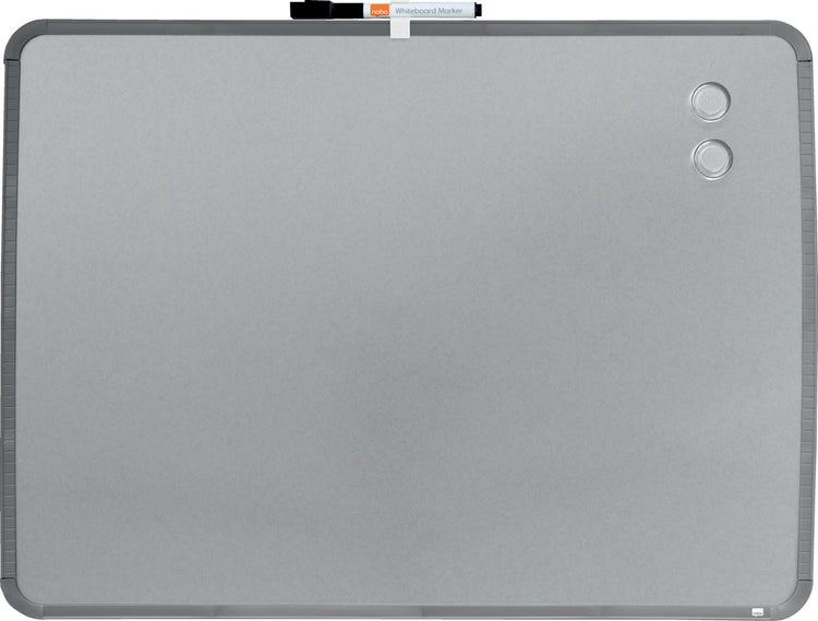 Nobo magnetisches Whiteboard mit schmalem silberfarbenem Rahmen 58x43cm - Silber