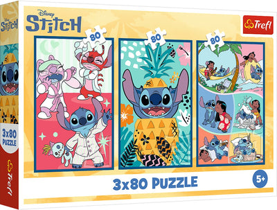 Trefl Puzzle Disney Lilo Stitch 3x80 Teile – Stitch's World.