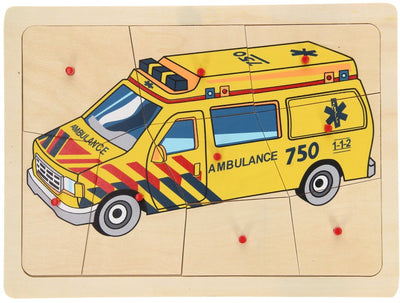 Playwood Holz-Studenpuzzle Krankenwagen, 9-tlg.