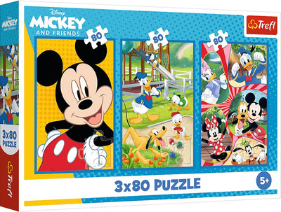 Trefl Puzzle Disney Mickey Mouse und Freunde 3x80 Teile FSC Mix.