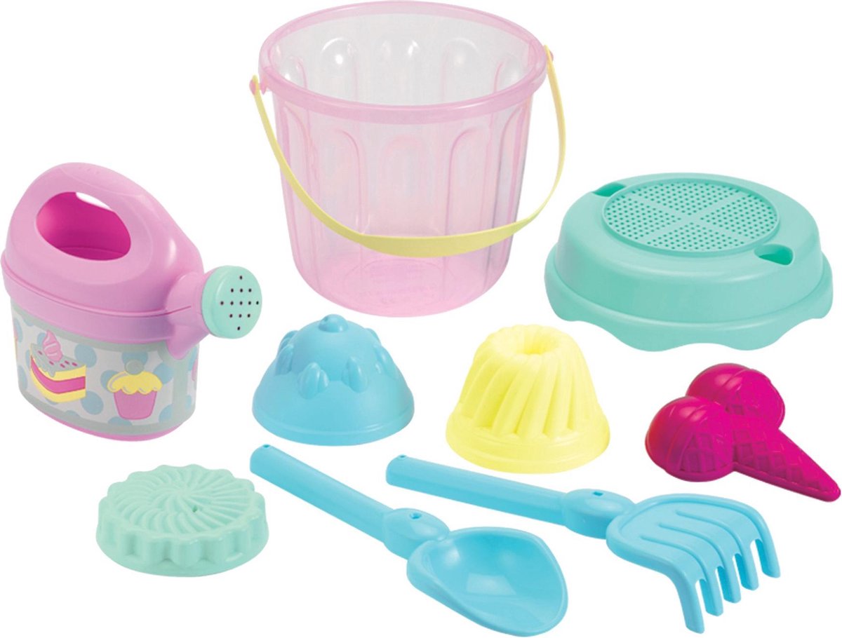 Ecoiffier Bucket Set mit Kuchen Sandformen, 9dlg.