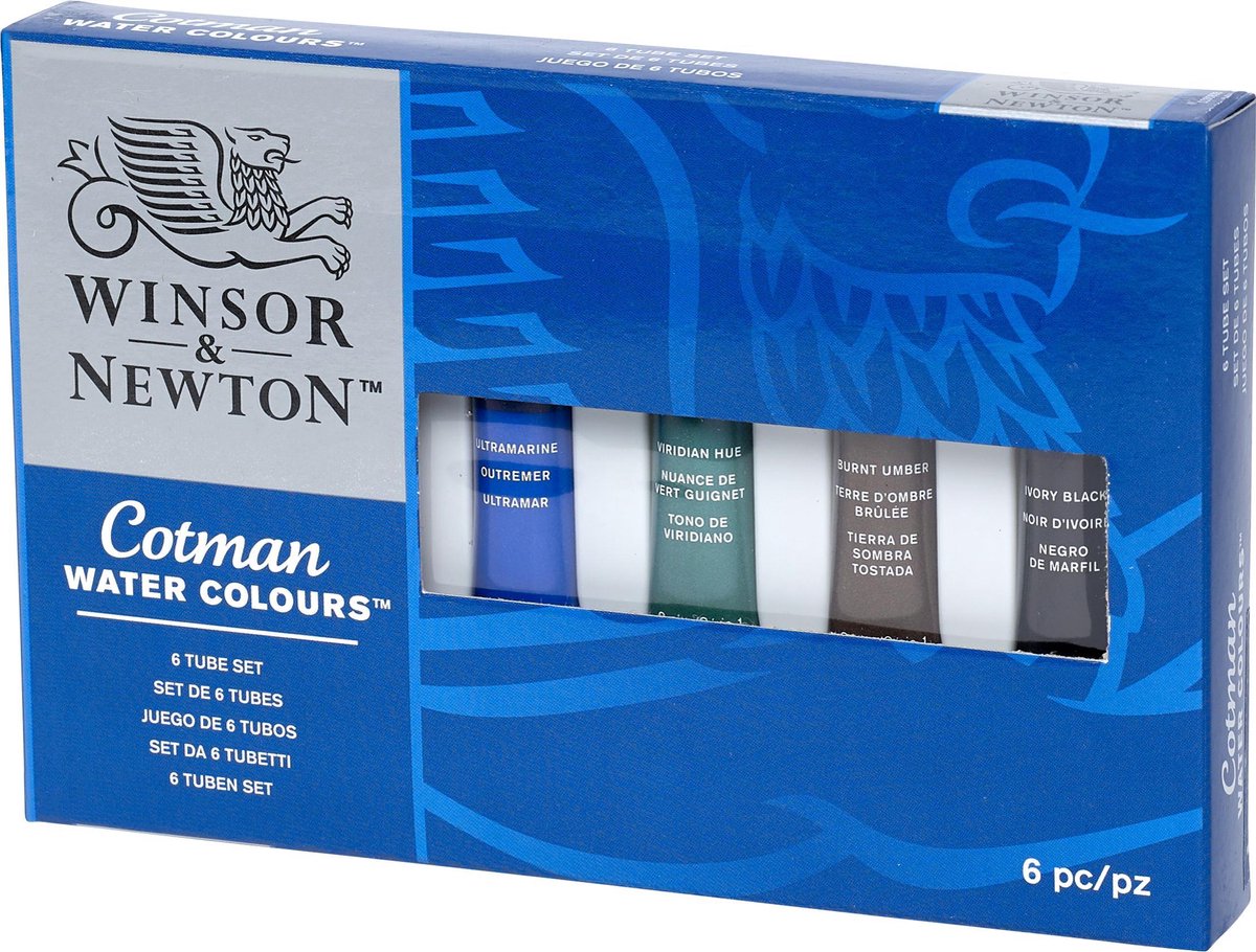 Winsor Newton Cotman Aquarell-Set, 6 Tuben 8 ml