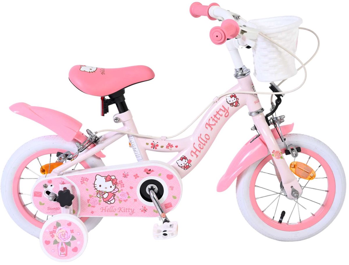 Volare Hello Kitty Kinderfahrrad – Mädchen – 12 Zoll – Pink – zwei Handbremsen