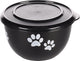 Flamingo Kena mit Deckel – Futter- und Trinktopf für Hunde – Futtertopf mit Deckel Kena Schwarz S 12,7 cm 600 ml – 1 Stück – 129699 – 1 Stück