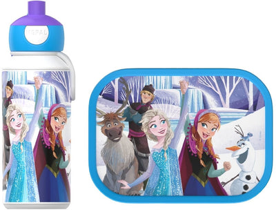 Mepal Lunchset (Pop-up-Flasche Lunchbox) Campus – 400 + 750 ml – Lunchbox und Trinkbecher für Kinder – Bento-Box – Pop-up-Trinkflasche – Frozen Friends