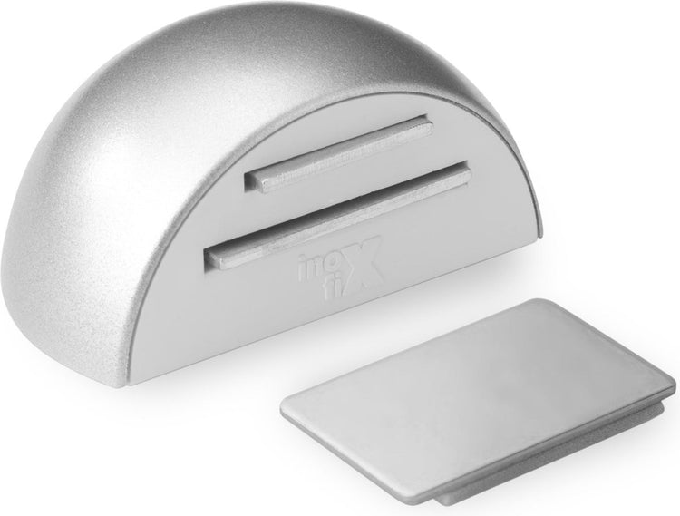 Inofix matt verchromter Türstopper selbstklebend magnetisch