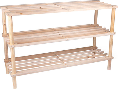 Alpina Schuhregal – 3-stufige Schuhbank – Holz – 74 x 26 x 48,5 cm – bis zu 10 Paar Schuhe