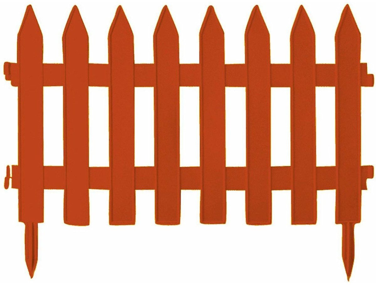 Prosperplast Gartentore – 7x Stück – Kunststoff – 320 cm – Terra – Randkante – Gartenzaun