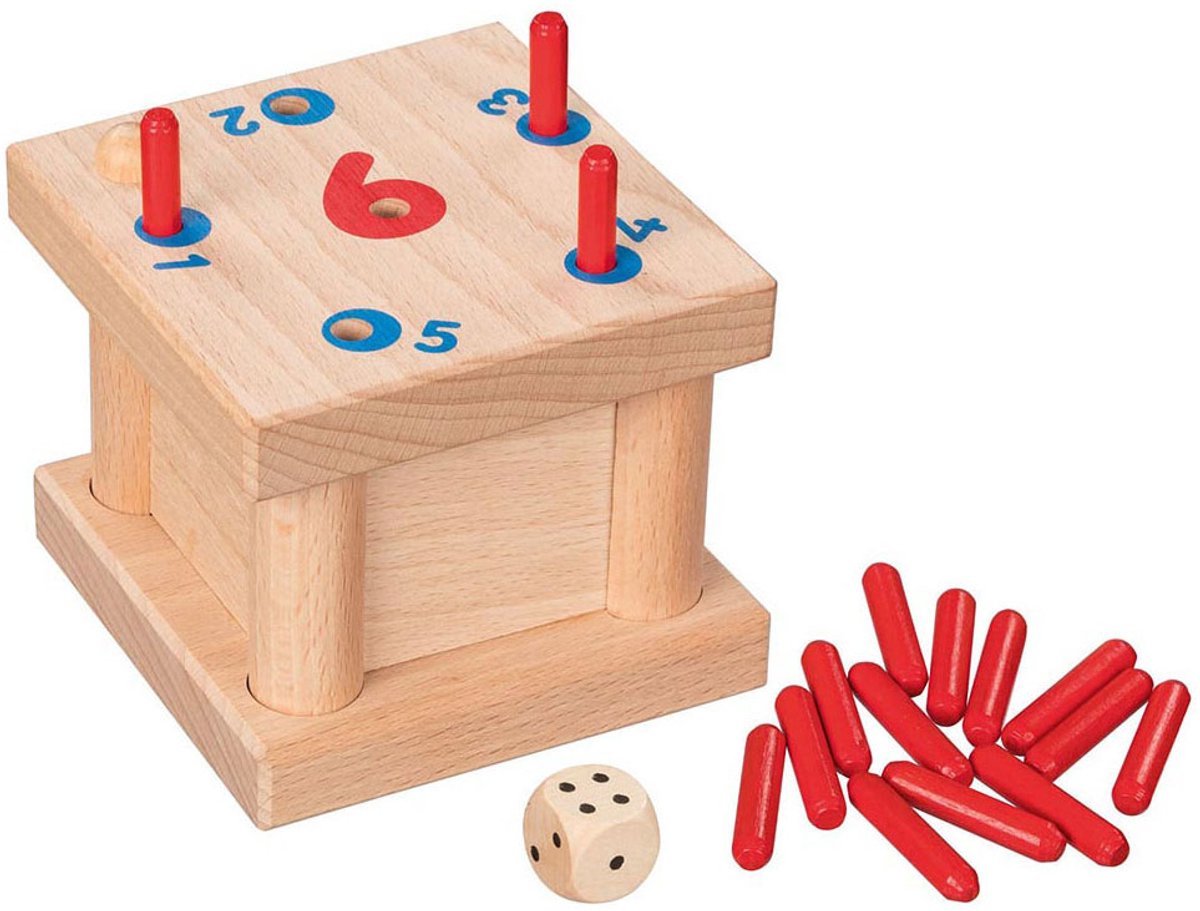 Goki hölzerner kniffliges 6 -Pin -Spiel
