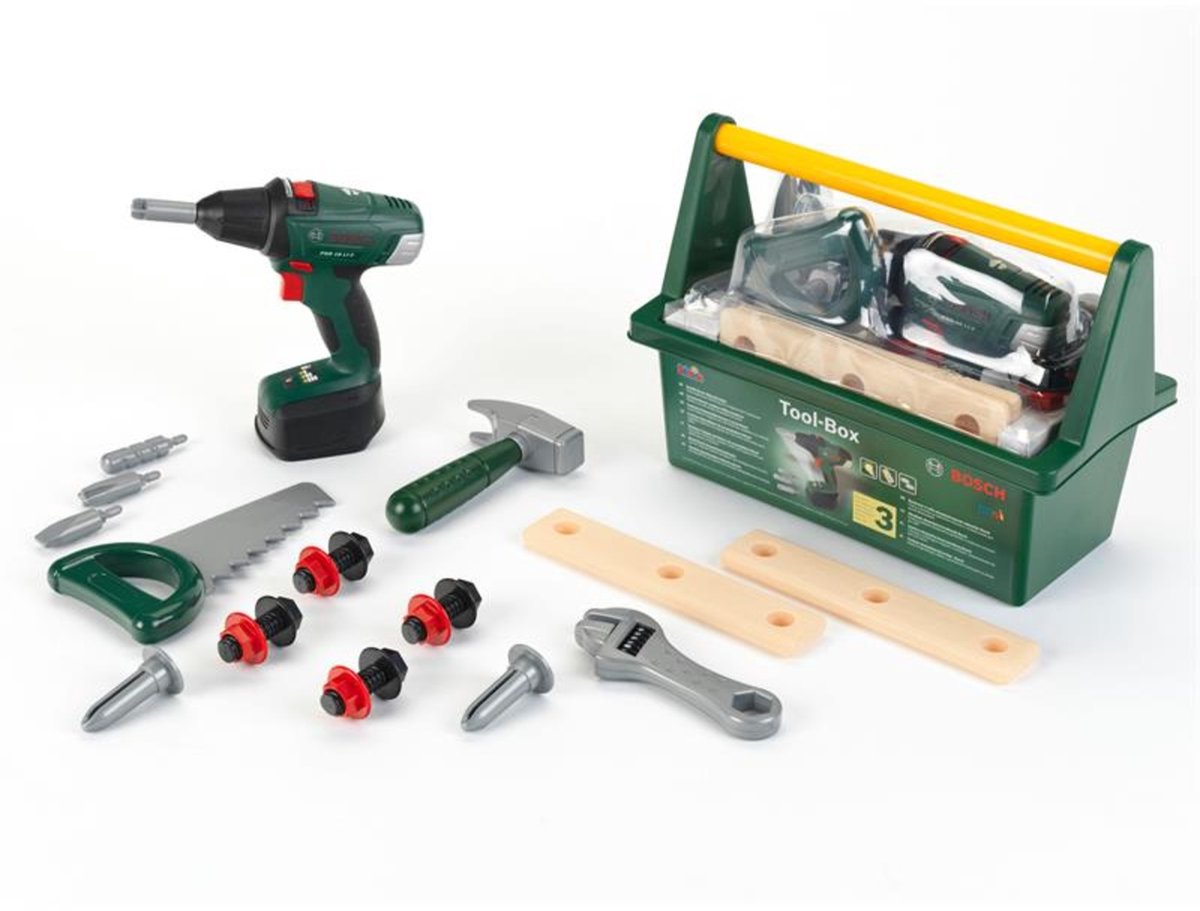 Klein Toys Bosch Mini – Spielzeug-Werkzeugkasten – inklusive Bohrer – ab 3 Jahren