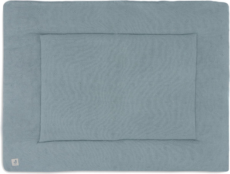 Jollein – Laufgittermatte 75 x 95 cm – Baby-Spielmatte – gemütlicher Strick, meergrün