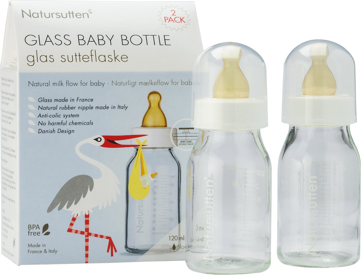 Natursutten - Glastrinkflaschen - 110 ml - 2 Stück