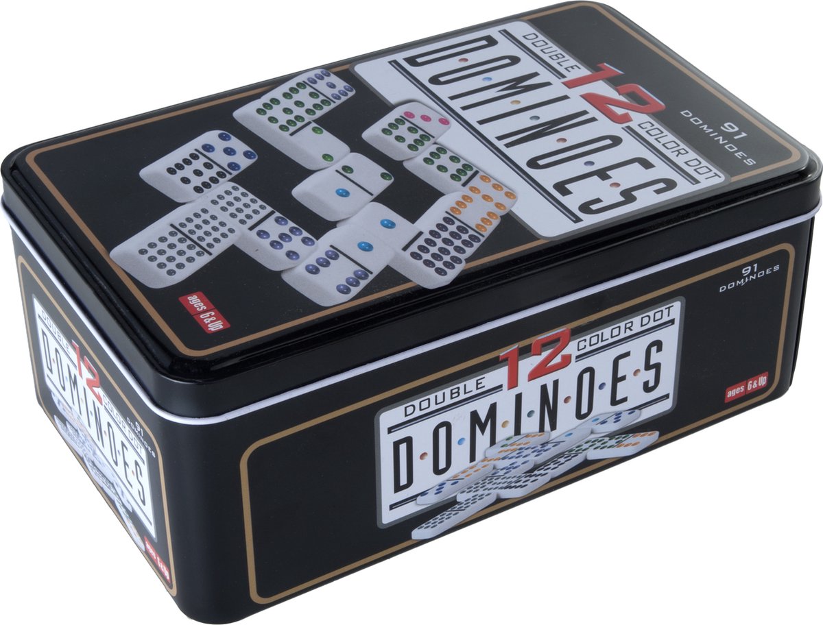 Longfield Games Dominospel Double 12 in Can 91 Stones