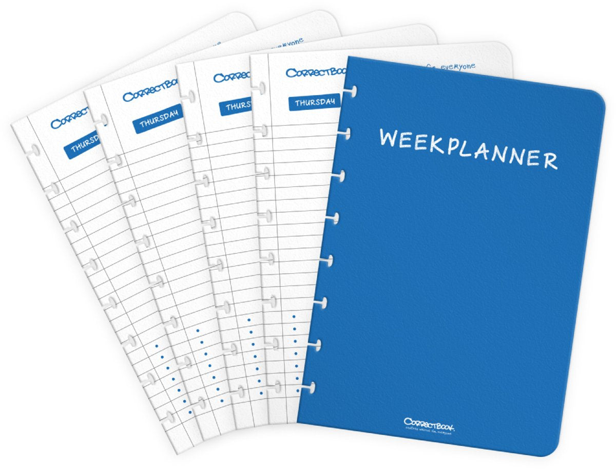 Correctbook A5-Wochenplaner mit zusätzlichen Seiten – Erweiterungsset – 5 wiederverwendbare, löschbare Blätter