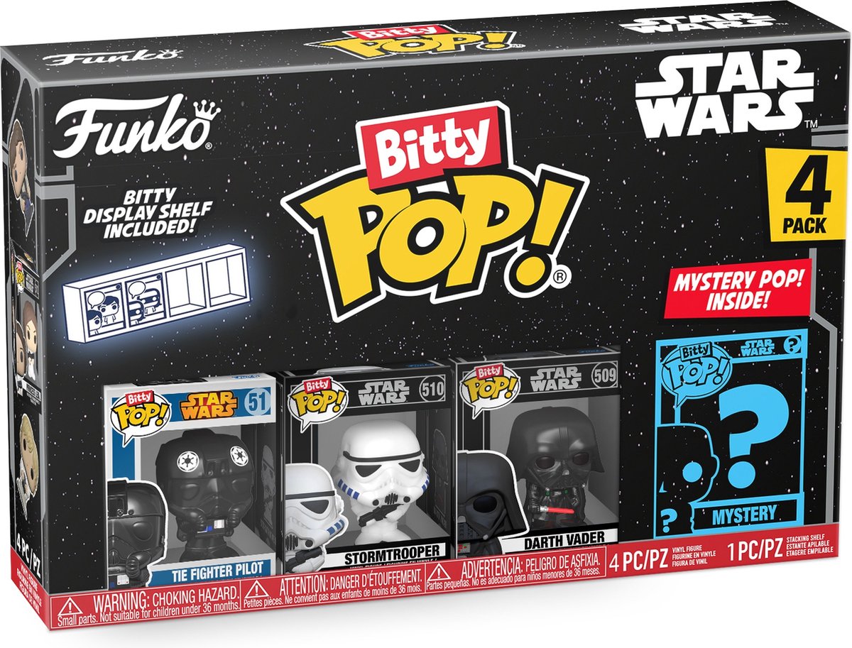 Funko Star Wars – Bitty Pop! 4er-Pack Darth Vader 2,5 cm Sammelfigur – mehrfarbig