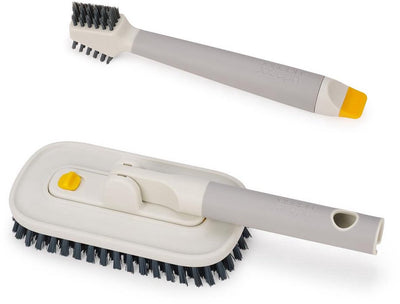 Joseph Joseph Cleantech-Reinigungsset – 2-in-1-Fliesenschrubber, 3-in-1-Detail-Schrubbbürste – Set