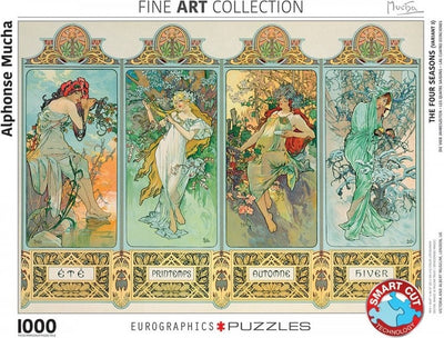 Eurographics – Die vier Jahreszeiten [les quatre saisons] – Alphonse Maria Mucha – 1000 Teile 68×48 cm (B×H) – Kunstpuzzle