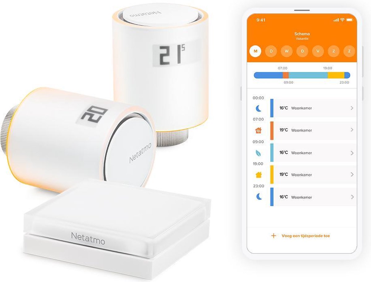 Netatmo Smart-Heizkörperknopf-Starterpaket für mehrere Räume – 2 intelligente Thermostatknöpfe – funktioniert mit dem Google Home Apple Home Kit