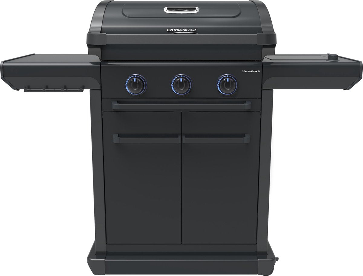 Campingaz 3 Series Onyx S Gasgrill mit Seitenbrenner – modularer Grill – 5 Jahre Garantie – Schwarz