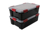 Luftdichte Aufbewahrungsbox Iris – 30 l – Kunststoff – schwarz transparent rot – 2er-Set