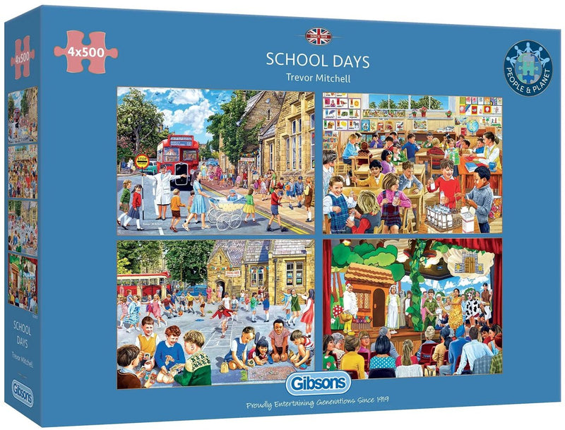 Gibsons – Schultage (von Trevor Mitchell) – 4×500 Teile 48×34cm (B×H) – Puzzle für Erwachsene